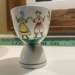 Vintage Double Egg Cup French/Dutch Dancing Couple